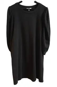 Splendid Black Puff Sleeve Crewneck‎ Sweatshirt Dress XL Cotton Blend Casual