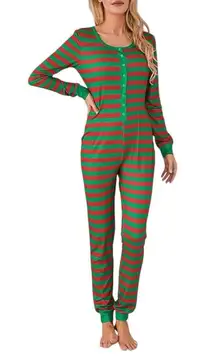 Christmas Striped One Piece Pajamas