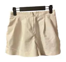 PHILLIP LIM WHITE ZIP FRONT PLEATED SHORTS