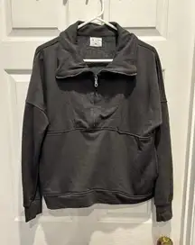 Anthropologie WILO the Label Bella 1/2 Zip Minimalist Lounge Gray Size Medium‎