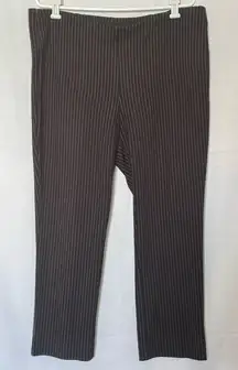 Chico's Black Pinstripe Trousers Petite 3P 16P XLP