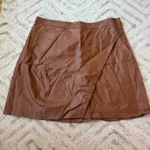 Free People Brown Faux Leather Skirt