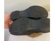 Crocs Eva Cobbler Brown Fur Trimmed wedge Mule Size 9