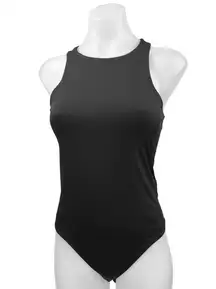 Express Body Contour Black Compression High Neck Sleeveless Stretch Bodysuit S