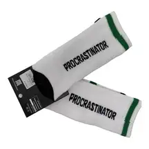 Sock Talk PROCRASTINATOR Stripe Cotton Sports Crew Socks NEW