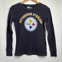 NFL  Pittsburgh Steelers Thermal Long Sleeve Shirt Tight Fitting Medium Black