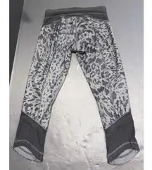 Lululemon Luxtreme Animal Print Athletic Compression Mesh Running Crop Leggings