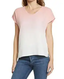 NWT Caslon Woven V-Neck T-Shirt in Pink Bride Ombre Size Small