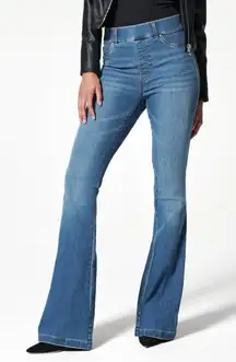 SPANX EveryWear Flare Jeans Large Full Length Pull On Stretch Denim 20456R