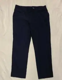 Van Heusen Womens 8 Navy Diamond Textured Cropped Dress Slacks Pants
