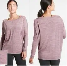 Athleta Flow Top Essence Spacedye Long Sleeve Size Large