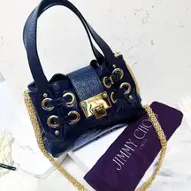 Authentic Jimmy Choo Navy Patent Mini Rita Bag