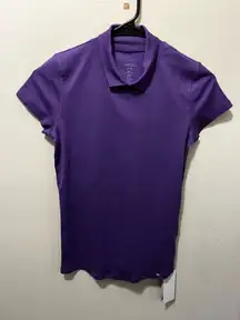 NWT Marc Cain collar soft‎ short sleeve t purple sz 4