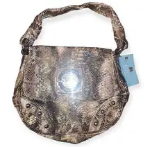 Kathy Van Zeeland Snake Skin Print Shoulder Bag