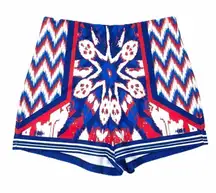 Jealous Tomato Blue Red Kaleidoscope Shorts Small