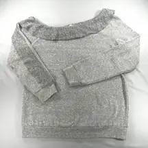 Lanston Gray‎ Off The Shoulder Long Sleeve Pullover Sweatshirt Top