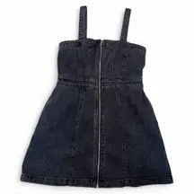 Wild Fable Size Medium Zip Up Distressed Black Denim Dress