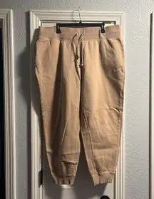 Nike Sportswear Club Sweatpants Women 2XL Camel Fleece Joggers Pull-On Waist