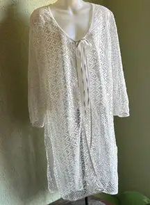 Metrostyle White Lace Duster Size XL