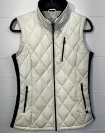 Calvin Klein Women's Puffer Vest White Mock Neck Zippered XS Jacket Winter