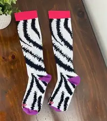 Clove Shoes Compression Socks Neon Zebra Dye Medium