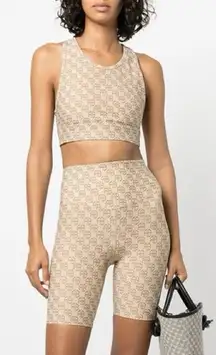 Anine Bing‎ Logo Print Beige Workout Set