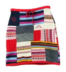 SUPER RARE Anthropologie Bulldog Patchwork Wool Sweater Skirt Size Medium