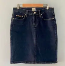 dark wash denim skirt