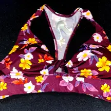VICTORIA SECRET PINK WOMENS SIZE MEDIUM ULTIMATELY LIGHTLY LINED BURGUNDY FLORAL