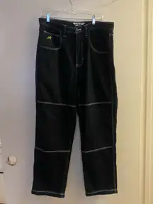 Empyre Mens Black Baggy Denim Jeans Size 32 34 34x28 Skater Skate Y2K Pockets 