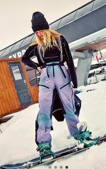 Free People Blizzard Bliss Printed Shell Pants Ombre Combo size L