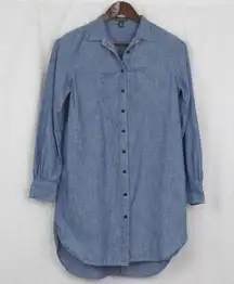 Lauren Jeans Co. Blue Chambray Shirt Dress Small