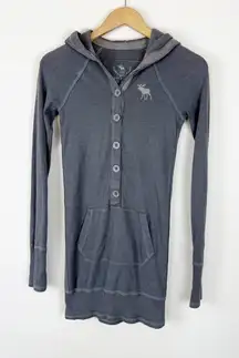 Vintage Y2K Abercrombie & fitch grey hooded button down lightweight sweater