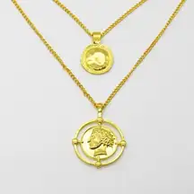 Boho Gold Layered Coin Necklace