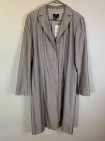 NWT BCBG Max Azria Collection | 100% Silk Overcoat in Color Nickel Size 12