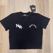 Darc Sport Wolves “She” Black & White Cropped T-Shirt - Size Small