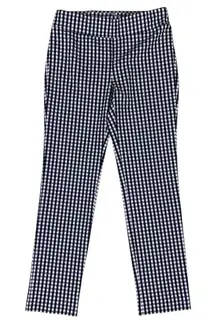 J McLaughlin Navy Gingham Skinny Pants‎ 10 Preppy Stretch Slim Fit Checkered