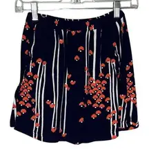 Cooperative Skirt Womens XS Black Pink Floral Flower Mini Skirt Casual Bloom