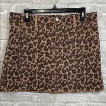 Versona Animal Print Mini Skirt - Brown