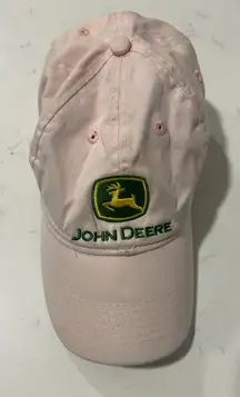 John Deere Womens Pink Baseball Cap Dad Hat Embroidered Logo "I Love John Deere"