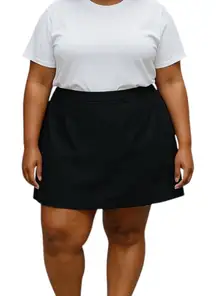 Vintage Women's Faux Suede Classic Pencil Work Skirt Black Size 20W Plus