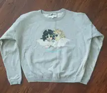 Fiorucci Womens Gray Angels Graphic Athleisure Trendy Sweatshirt Size Small