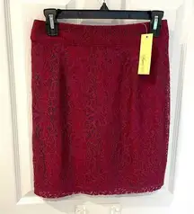 SugarLips Red Lace Mini Pencil Skirt Women’s Size S