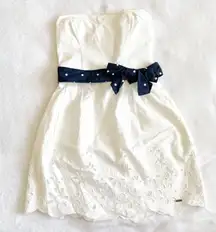 Hollister White Strapless Bow Dress