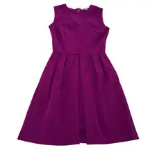 OF MERCER Dress Womens Size 4 Purple Pink Sleeveless Pleated Fit Flare