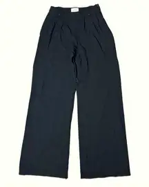 Sezane LouLou Black Viscose Wide Leg Trousers