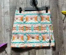 Rock & Roll Cowgirl  Orange Southwestern Mini Skirt