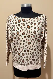 J. Crew Leopard Print Sweatshirt - Cream and Black