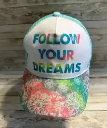 Follow Your Dreams Trucker Hat Green Snap Back