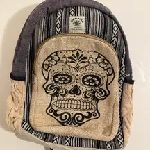 Himalayan Hemp THC Free Black and Tan Skull Backpack